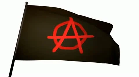 Anarchist flag 01 Stock Footage 11162196