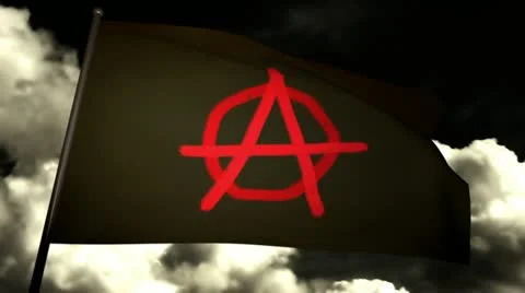 Anarchist flag 02 Stock Footage 11154826