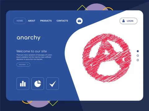 Anarchy Landing page website template design Free Stock Illustration