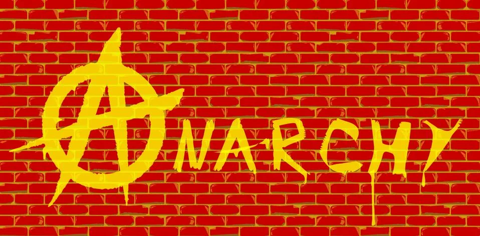 Anarchy Red Brick Wall Stock Illustration
