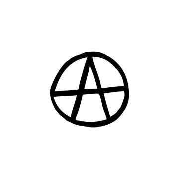 Anarchy sign doodle icon, vector illustration Stock Illustration