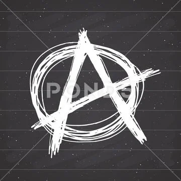 Anarchy sign hand drawn sketch. Textured grunge punk symbol. vector illustrat Stock Illustration