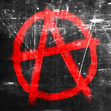 Anarchy sign with rough edges Stock Illustration