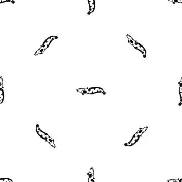 Anarhichas fish pattern seamless black Illustrazione stock