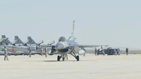 Anatolian Eagle Air Force Exercise 2021 Air Base Stock Footage