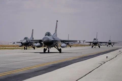 Anatolian Eagle Air Force Exercise in Konya, Turkiye Stock Photos