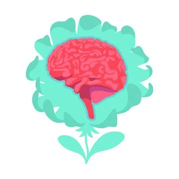 Anatomical brain flat concept vector illustration Illustrazione stock