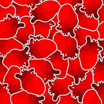 Anatomical heart pattern seamless. heart background Stock Illustration