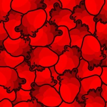 Anatomical heart pattern seamless. heart background Stock Illustration