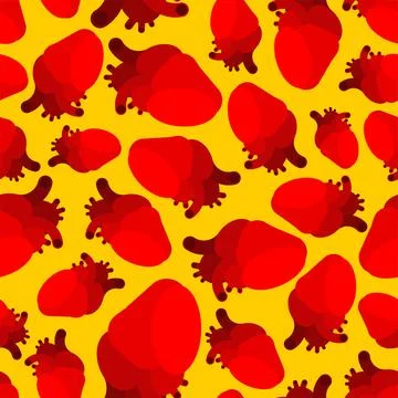 Anatomical heart pattern seamless. heart background Stock Illustration