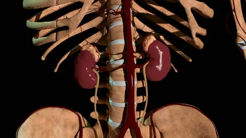 Anatomical Location of the Kidneys 스톡 동영상 138889541