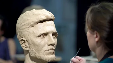 Anatomical sculpture work in progress Stock Footage 308922158