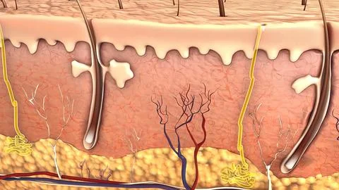Anatomical structure of the skin Stock Illustration