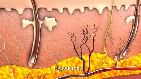 Anatomical structure of the skin Stock Illustration