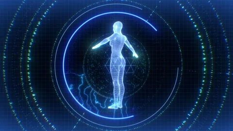 Anatomical Tech Style HUD Display Screen Stock Footage 262637969