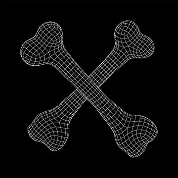 Anatomy Dog Bone object. Wireframe low poly mesh 스톡 일러스트