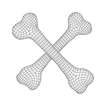 Anatomy Dog Bone object. Wireframe low poly mesh Stock Illustration