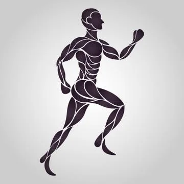 Anatomy human run Stock Illustration