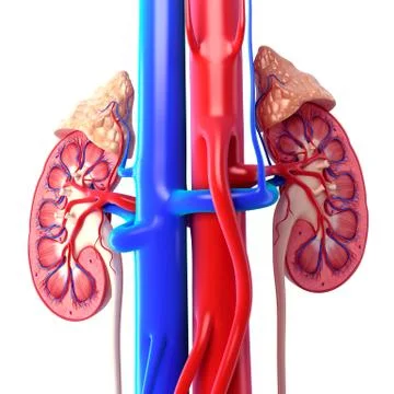 Anatomy of Kidney cut section Stock Illustration