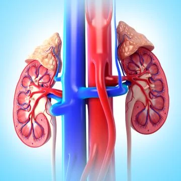 Anatomy of Kidney cut section Stock-Illustration