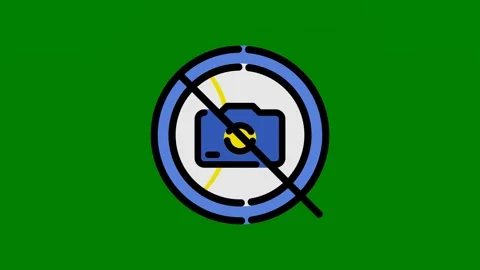 Ancamera green background clock yellow arrow the middle blue circle green screen Stock Footage 314067453