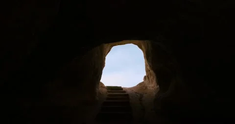 Anceint Cave and Steps in Middle East 2 Stock Footage 149207358
