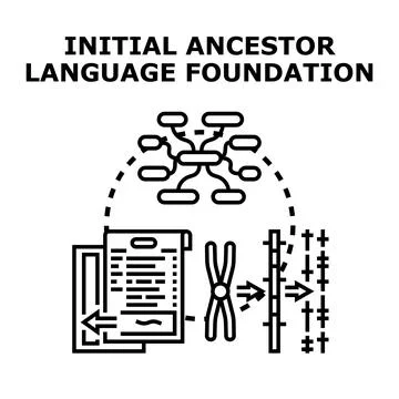 Ancestor language foundation concept developing 스톡 일러스트