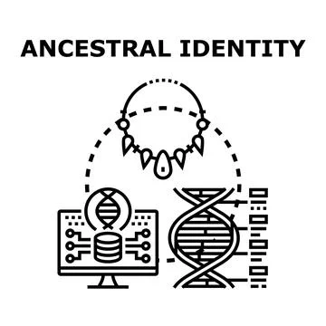 Ancestral identity concept exploring dna genealogy research Illustrazione stock
