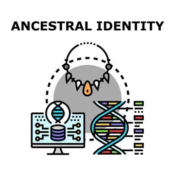 Ancestral identity concept exploring dna genealogy research Stock Illustration