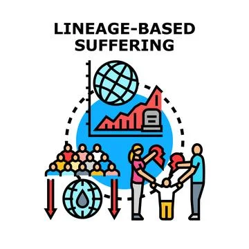Ancestral lineage suffering concept experiencing trauma inheritance Stock Illustration