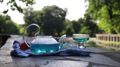 Anchan blue tea in nature Stock Footage 247446827