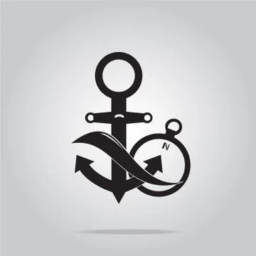 Anchor and compass icon Stock-Illustration
