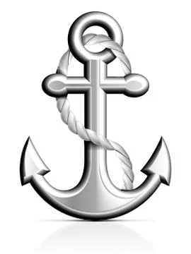 Anchor and rope Stock Illustration