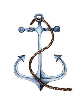 Anchor and rope Stock Illustration