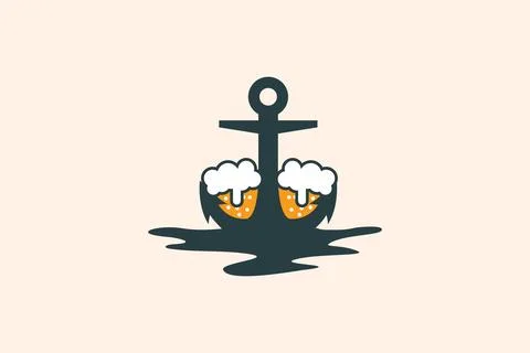 Anchor bar and pool Stock Illustration