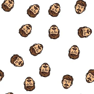 Anchor beard hair style vector seamless pattern Stock Illustration