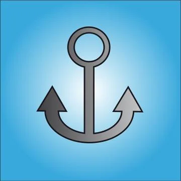 Anchor on blue background Stock Illustration