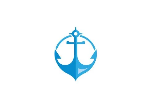 Anchor Blue Logo Stock Illustration