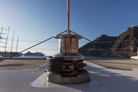 Anchor bow catamaran. Stock Photos