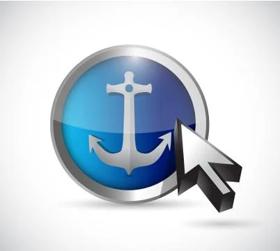 Anchor button and cursor illustration design Illustrazione stock