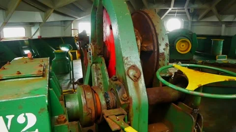 Anchor chain paying out by electric windlass on cargo ship Stock Footage 243267689
