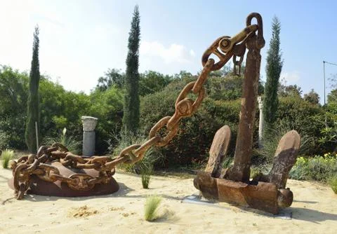 Anchor with chain Stock Photos