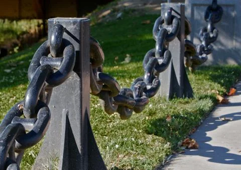 Anchor chain railing left Stock Photos