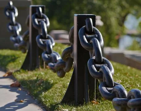 Anchor chain railing right Stock Photos