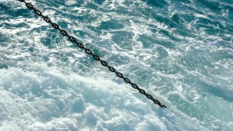 Anchor Chain from the sea Stock Footage 169396028