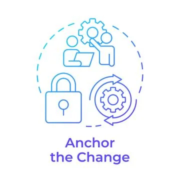 Anchor change blue gradient concept icon Stock Illustration