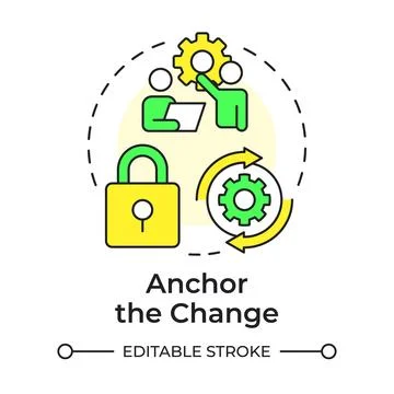 Anchor change multi color concept icon Stock Illustration