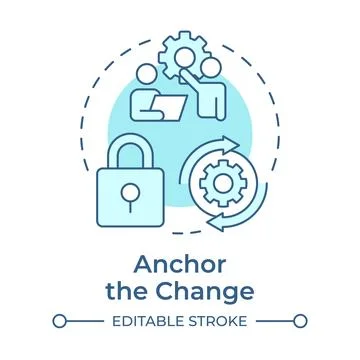 Anchor change soft blue concept icon Stock Illustration