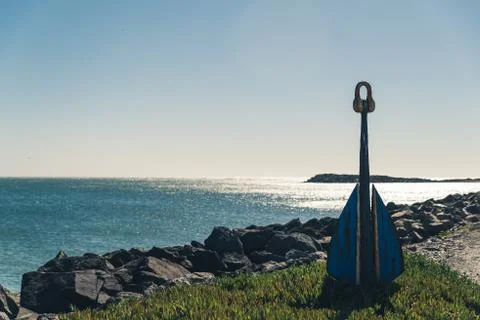 Anchor on the coast. Foto stock
