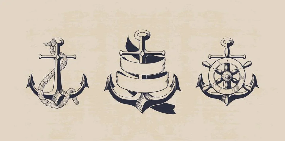 Anchor collection Stock Illustration